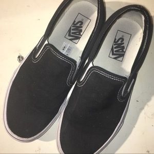 Black slip on Vans size 7.5 like new